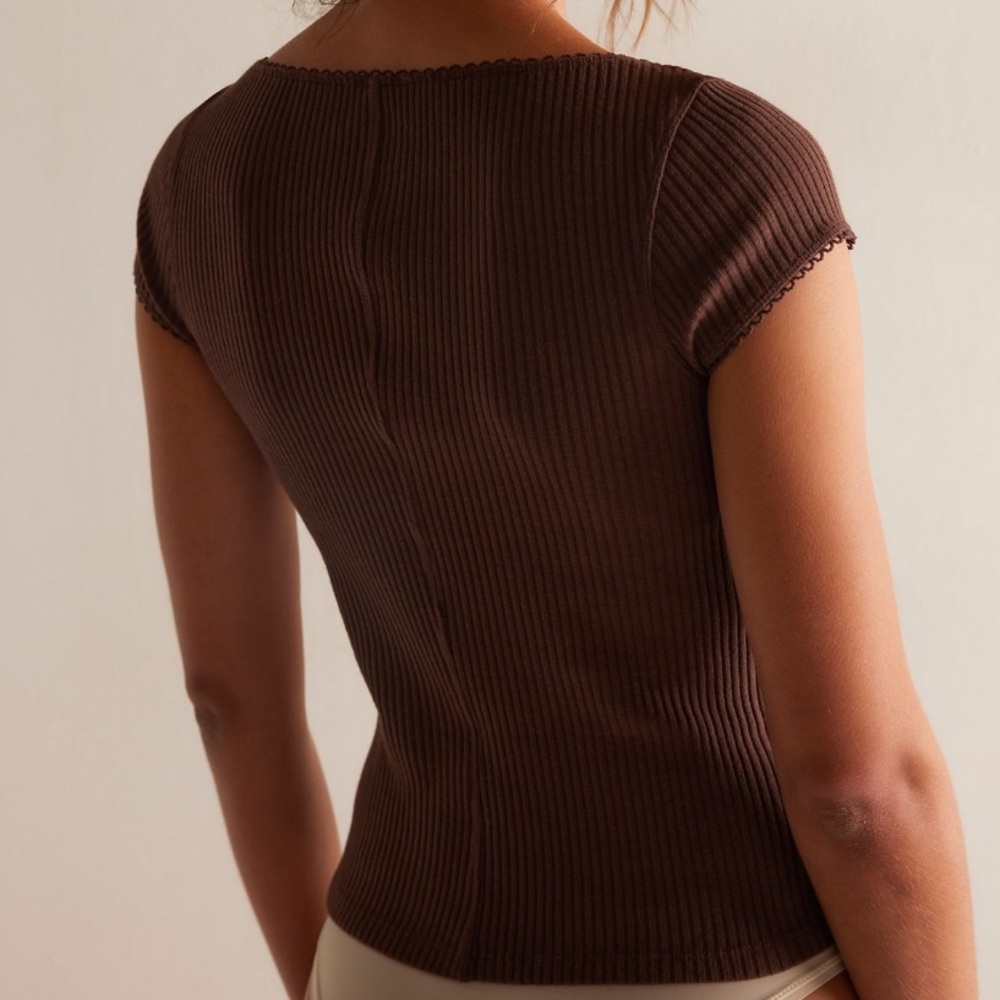 FREE PEOPLE MOST WANTED CARDI CHOCOLATE - Picture 3 of 5